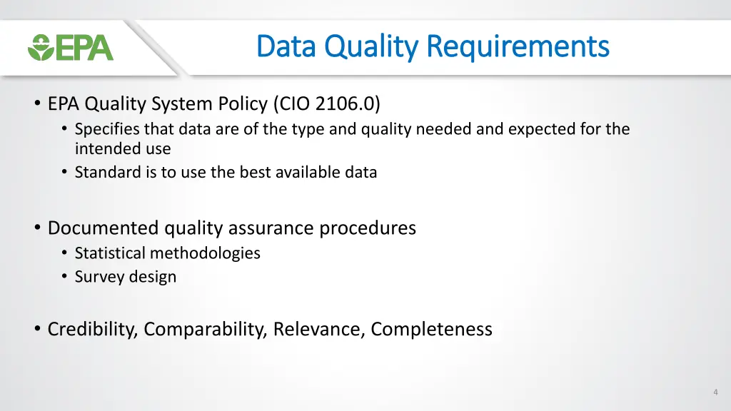 data quality requirements data quality