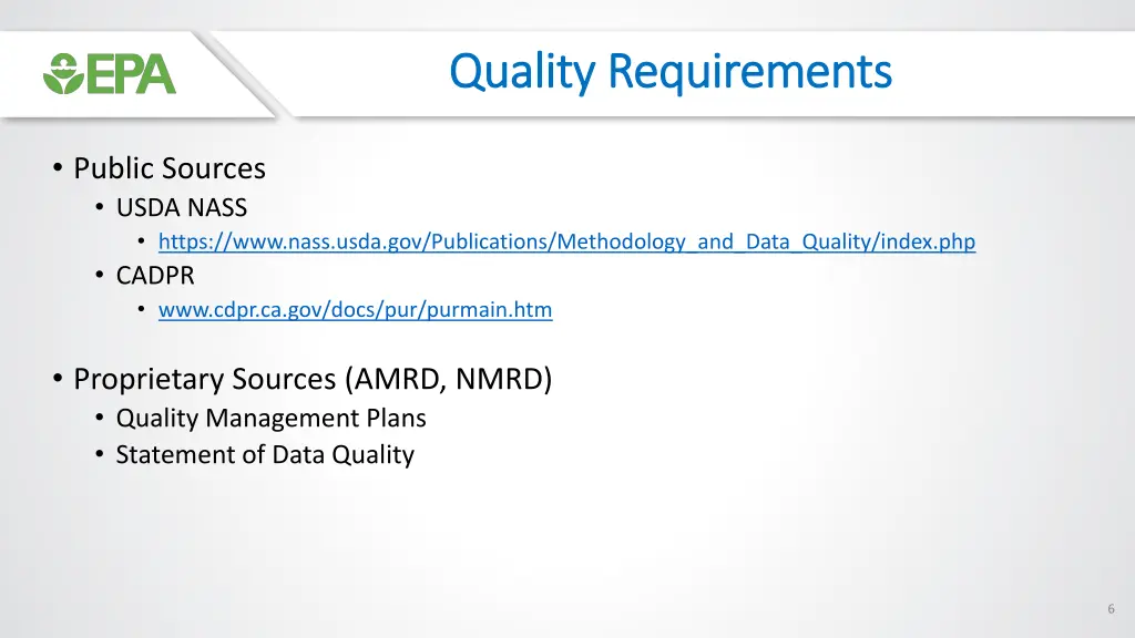 quality requirements quality requirements