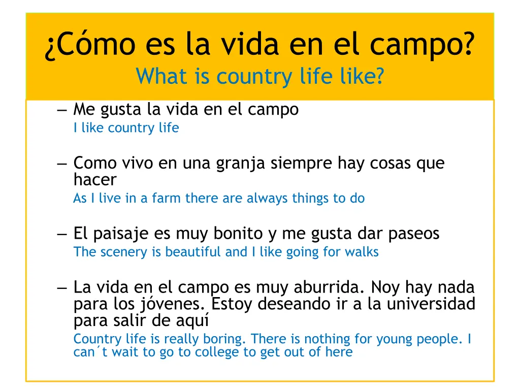 c mo es la vida en el campo what is country life