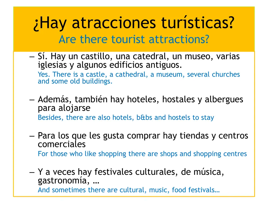 hay atracciones tur sticas are there tourist