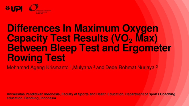 differences in maximum oxygen capacity test