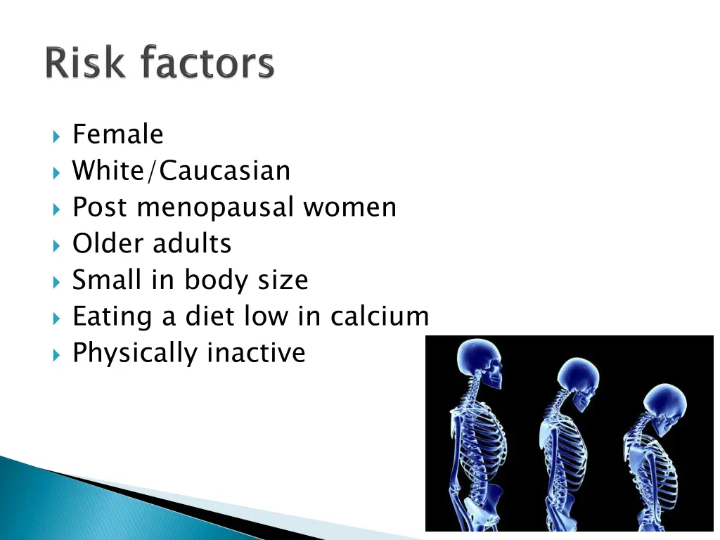 female white caucasian post menopausal women