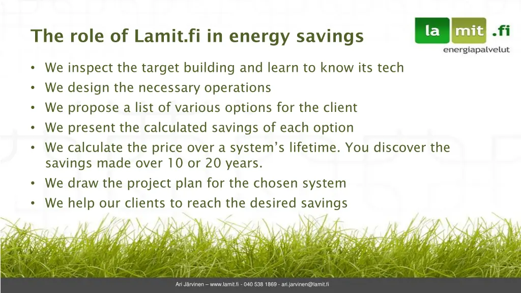 the role of lamit fi in energy savings