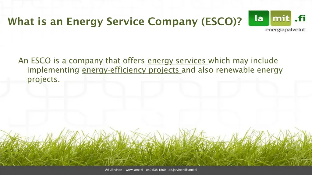 what is an energy service company esco