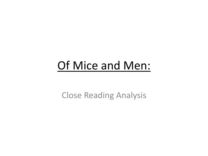 of mice and men