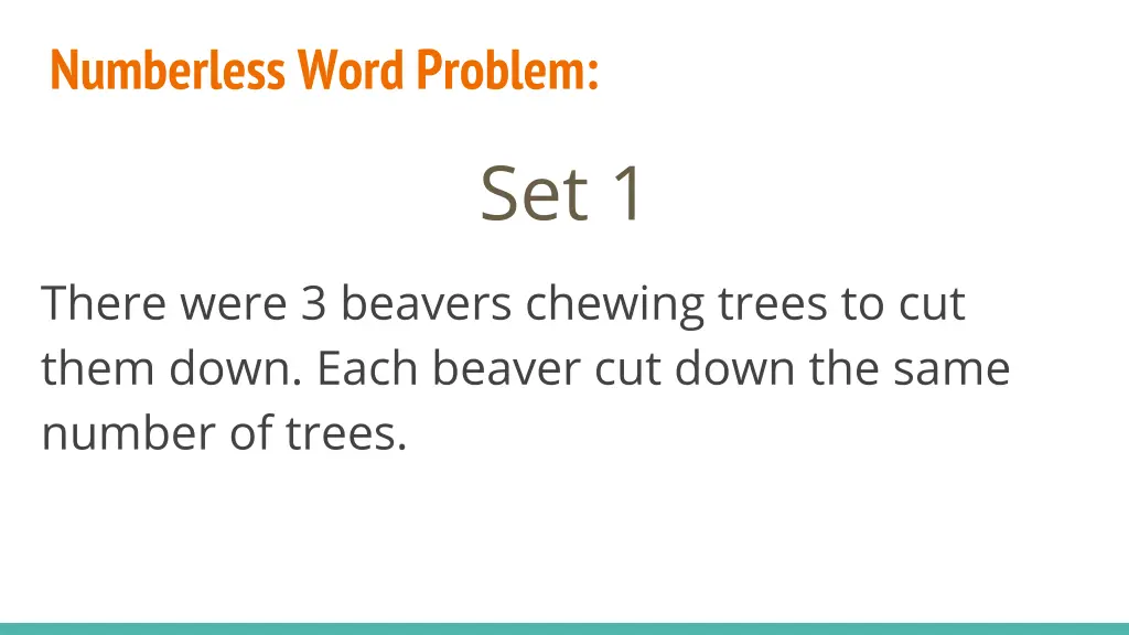 numberless word problem 1