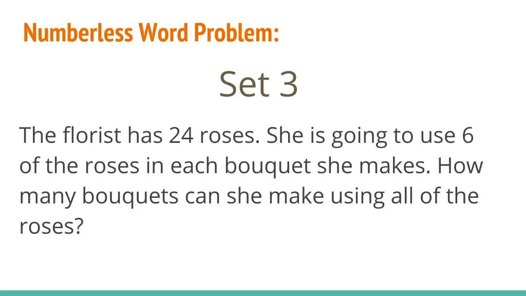 numberless word problem 11