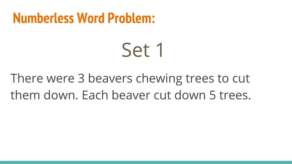 numberless word problem 2