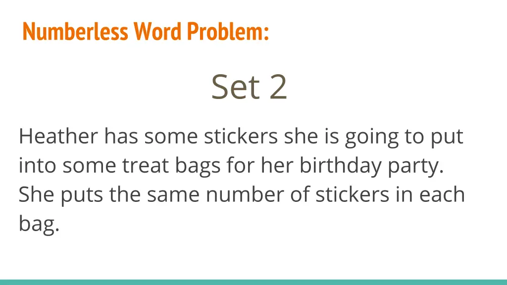 numberless word problem 4