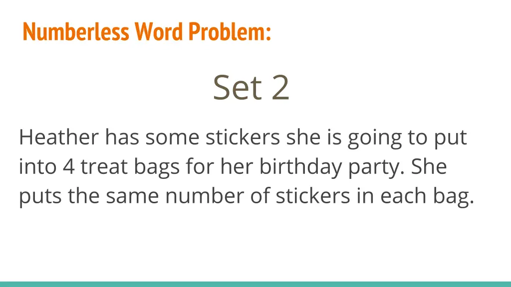 numberless word problem 5