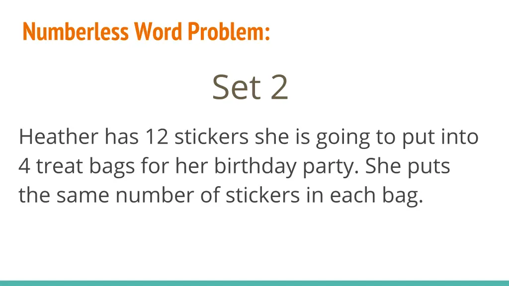 numberless word problem 6