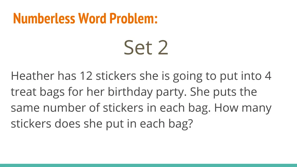 numberless word problem 7