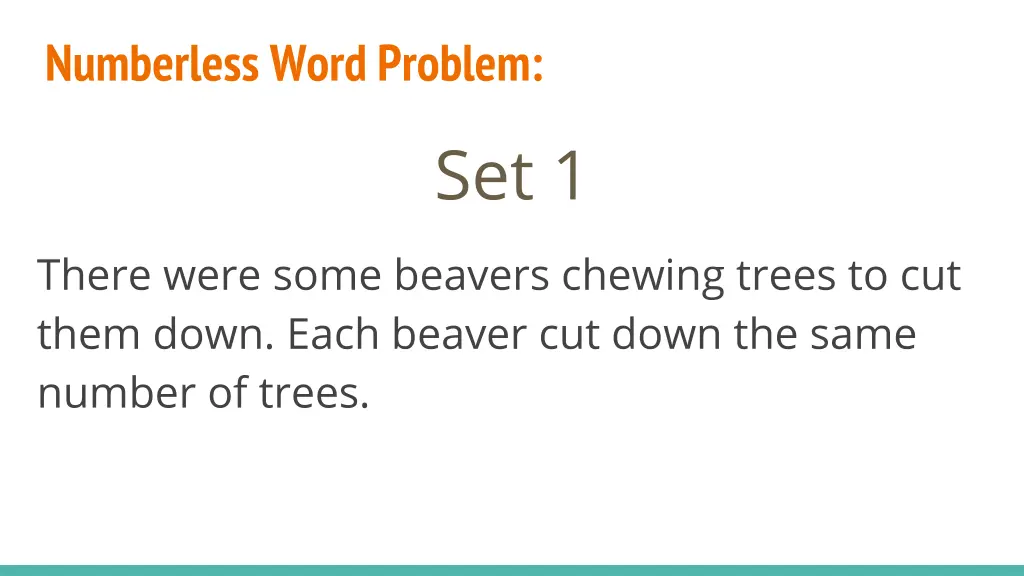 numberless word problem