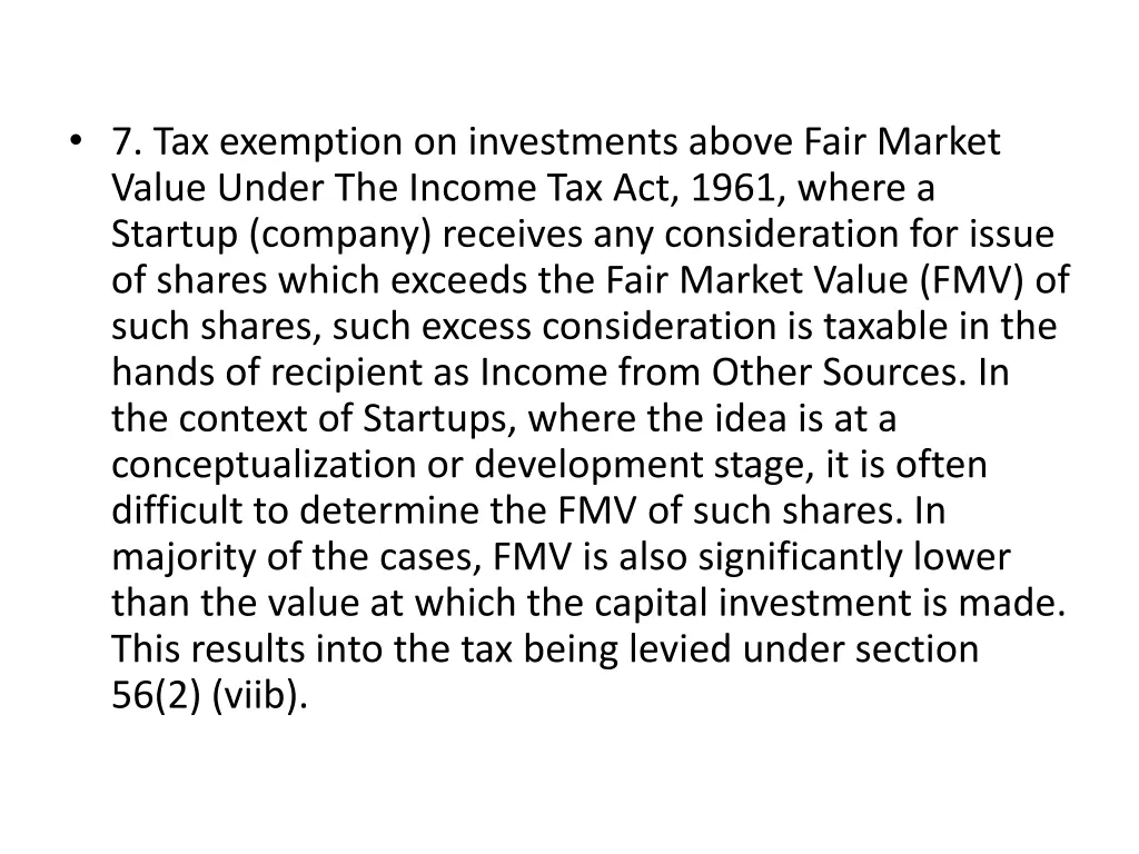 7 tax exemption on investments above fair market