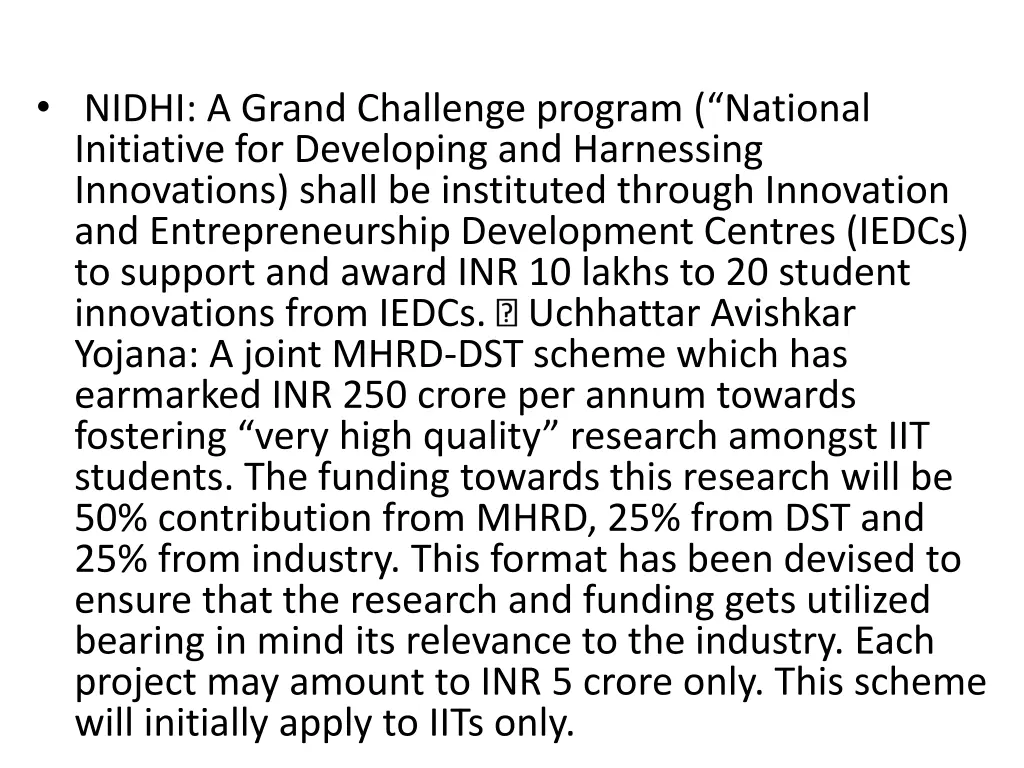 nidhi a grand challenge program national