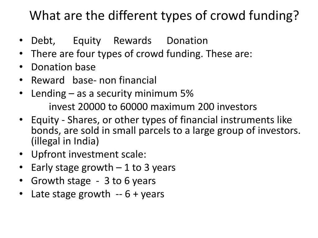 what are the different types of crowd funding