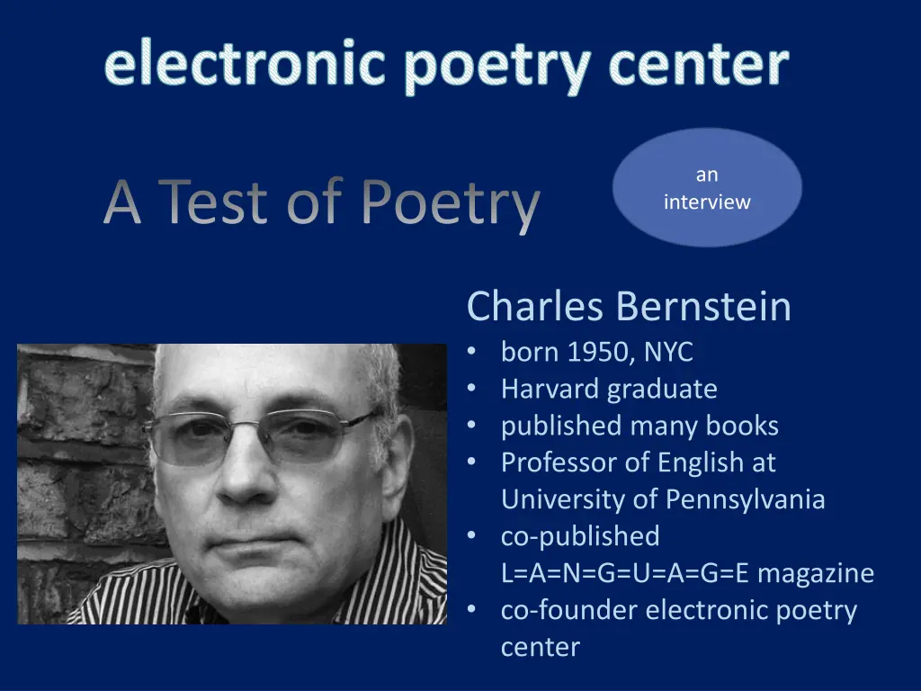 electronic poetry center