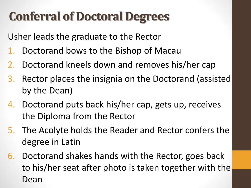 conferral of doctoral degrees