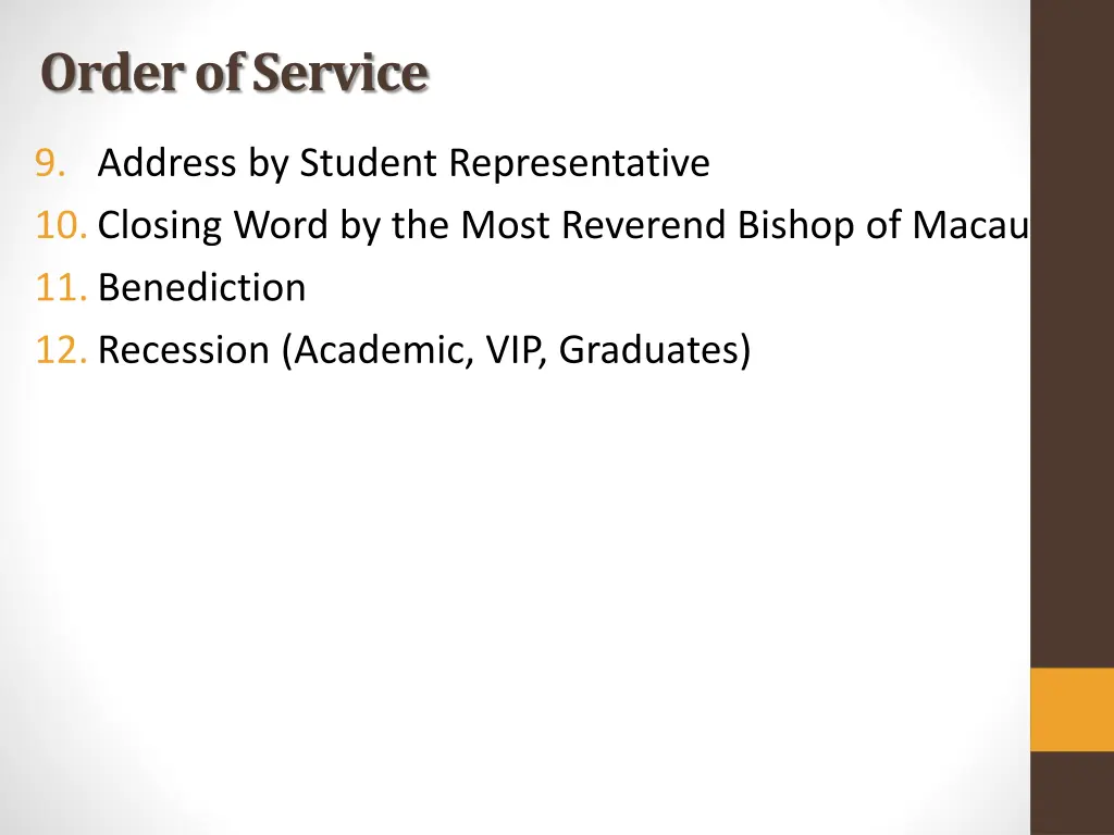 order of service 1