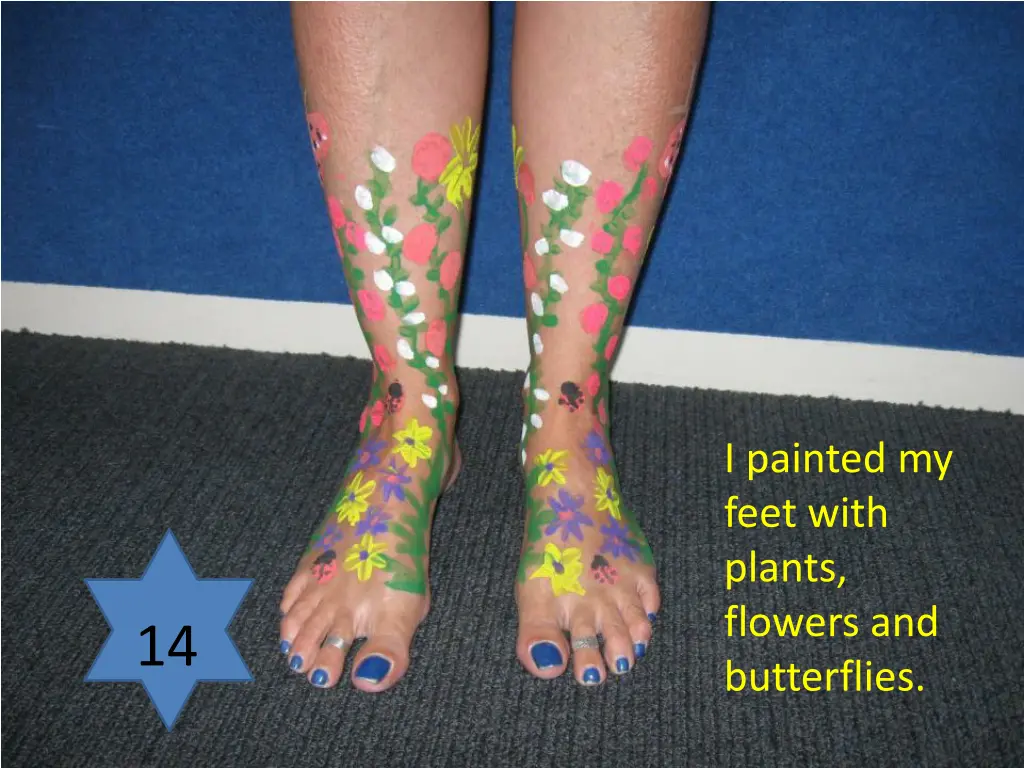 i painted my feet with plants flowers