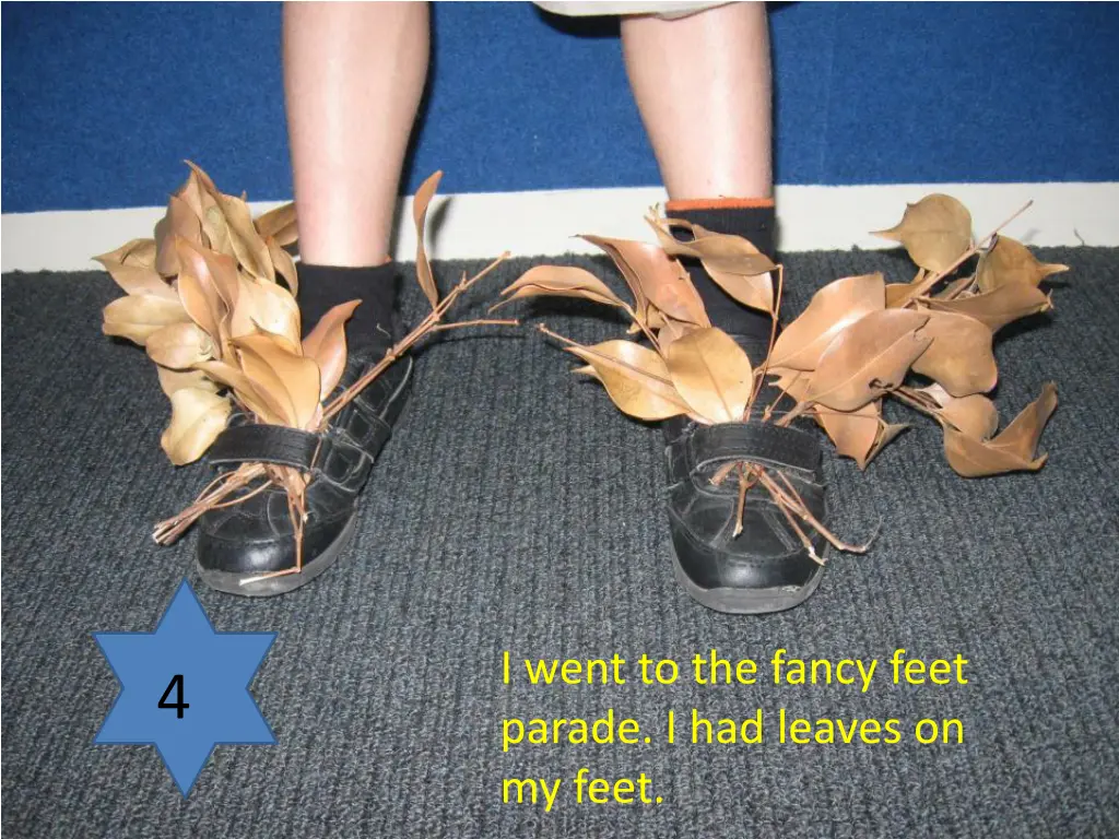 i went to the fancy feet parade i had leaves