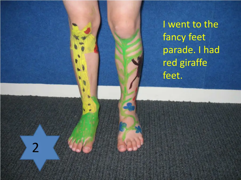 i went to the fancy feet parade i had red giraffe