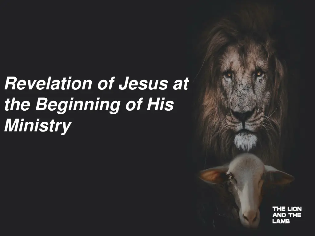 revelation of jesus at the beginning