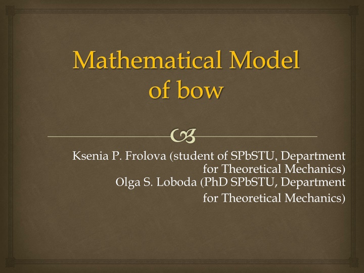 mathematical model of bow