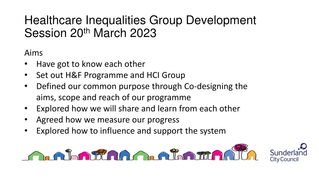 healthcare inequalities group development session