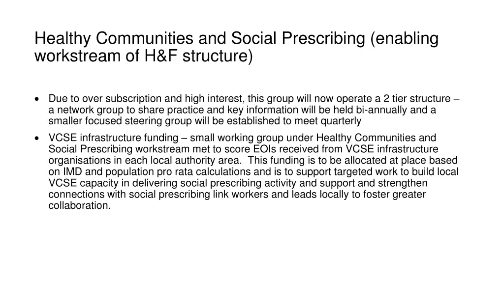 healthy communities and social prescribing