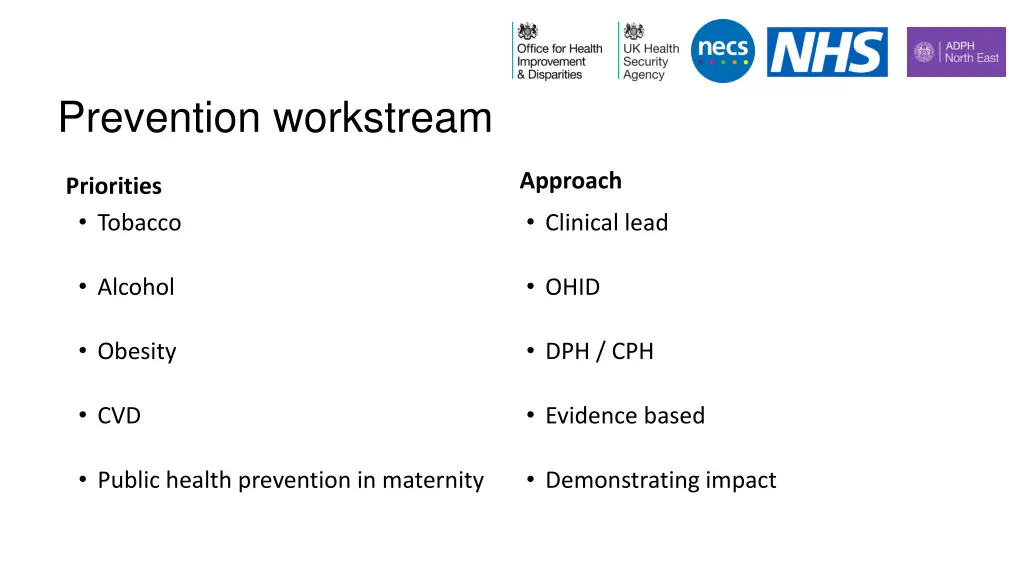 prevention workstream