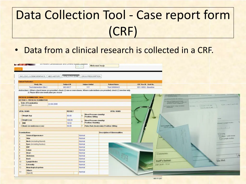 data collection tool case report form crf