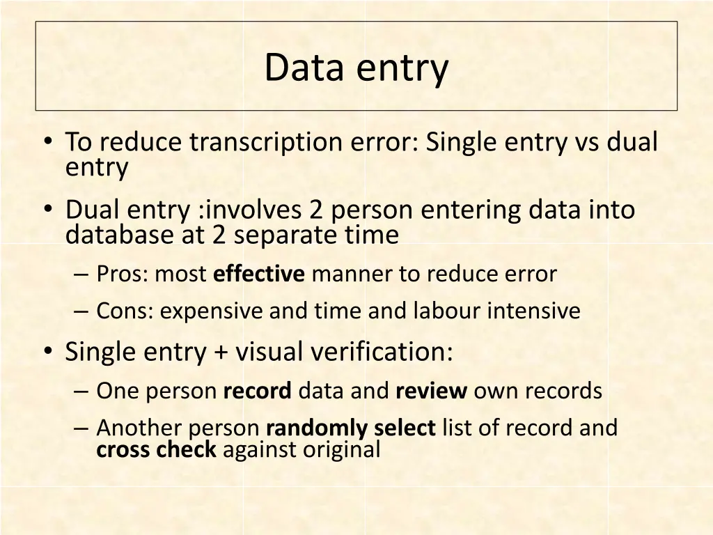 data entry