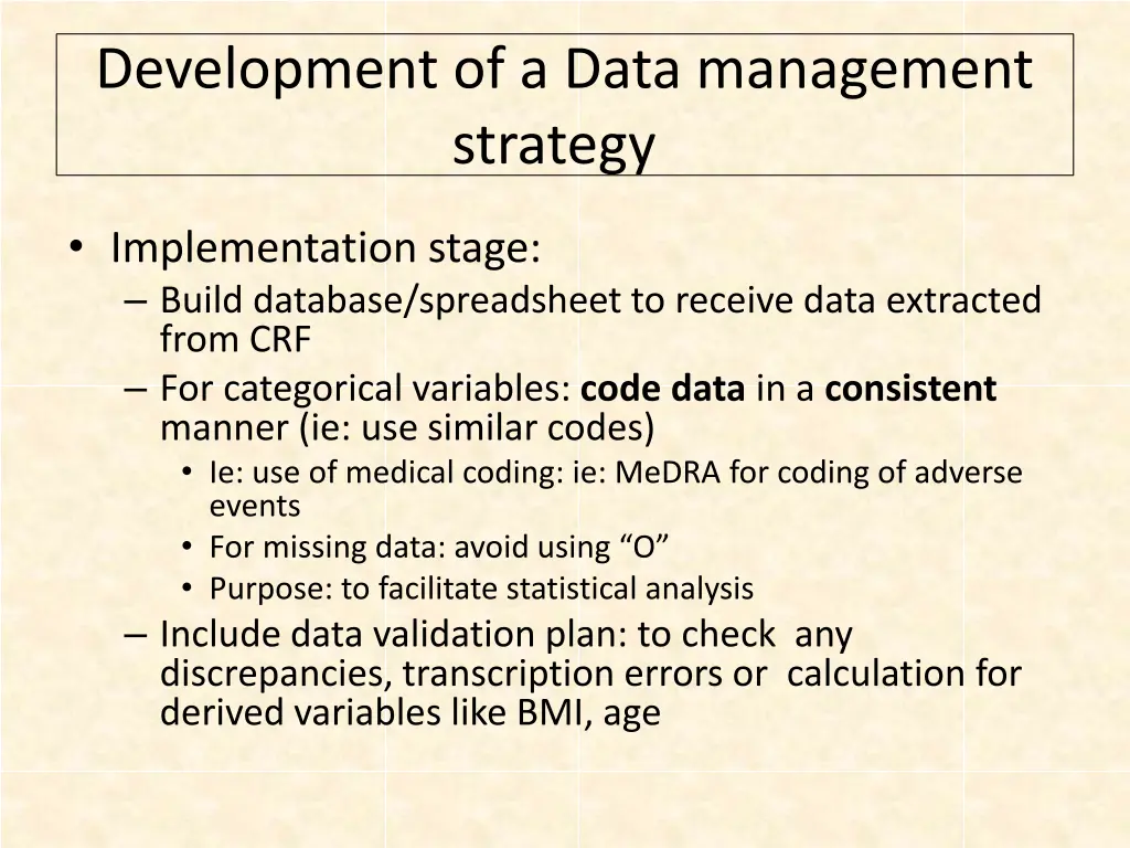 development of a data management strategy 1