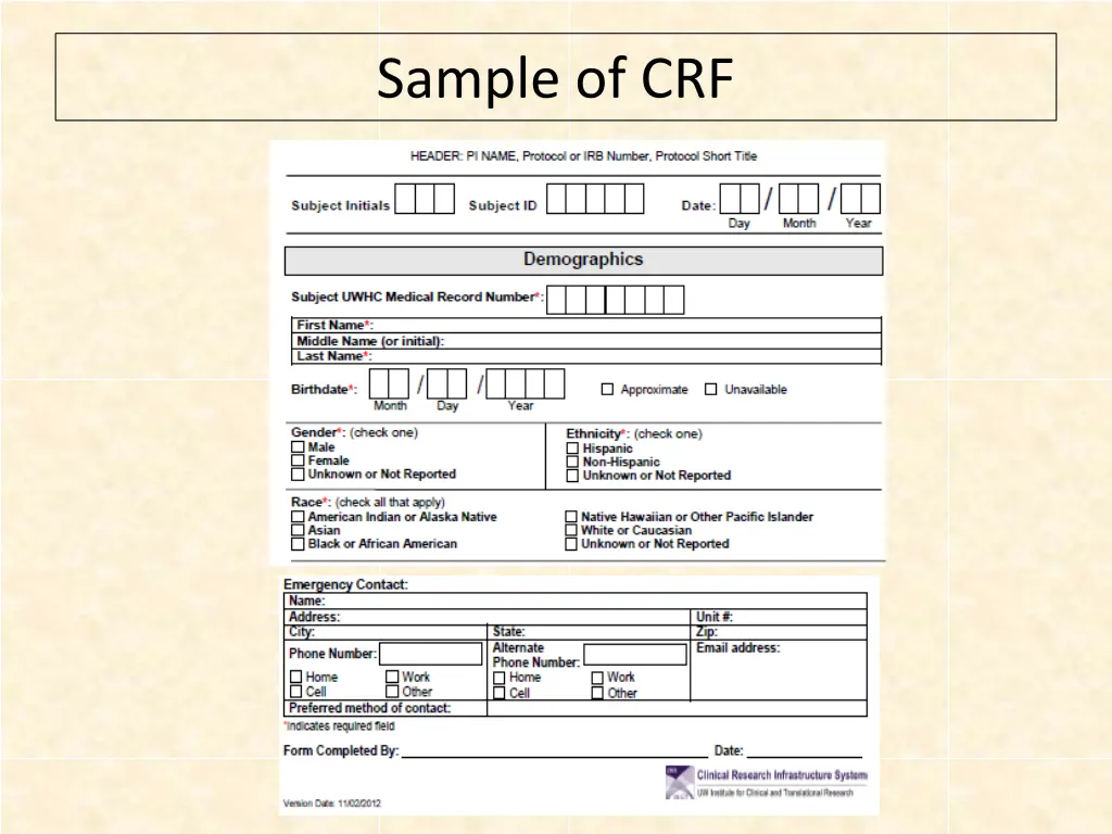 sample of crf