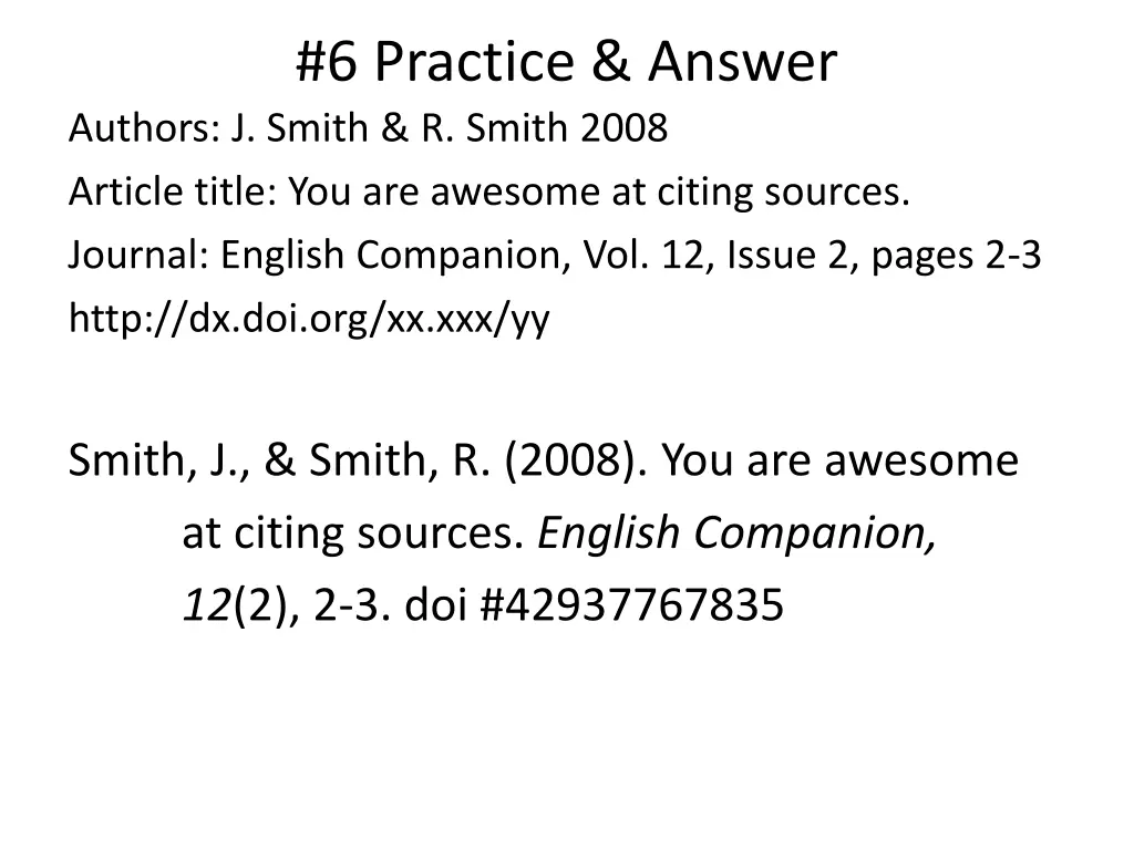 6 practice answer authors j smith r smith 2008