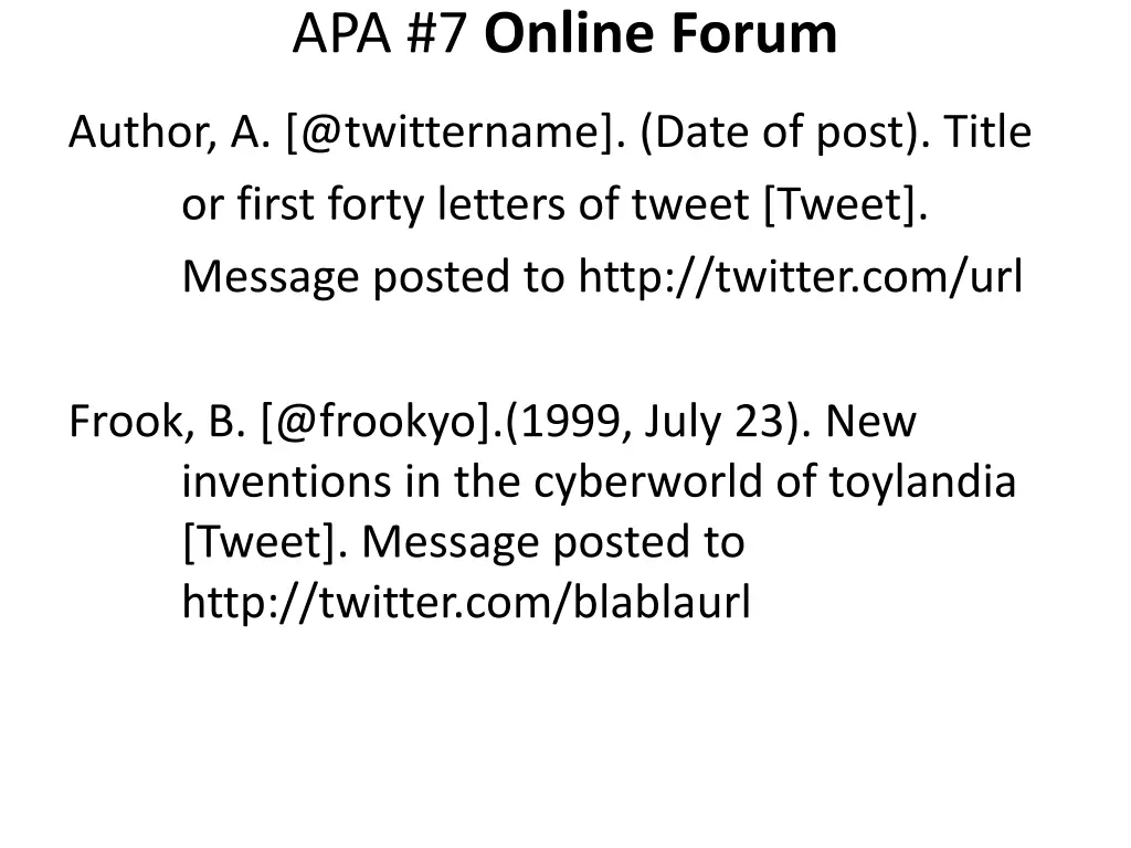 apa 7 online forum