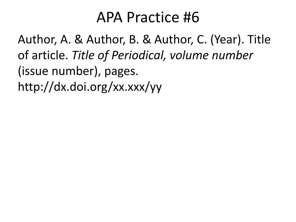 apa practice 6