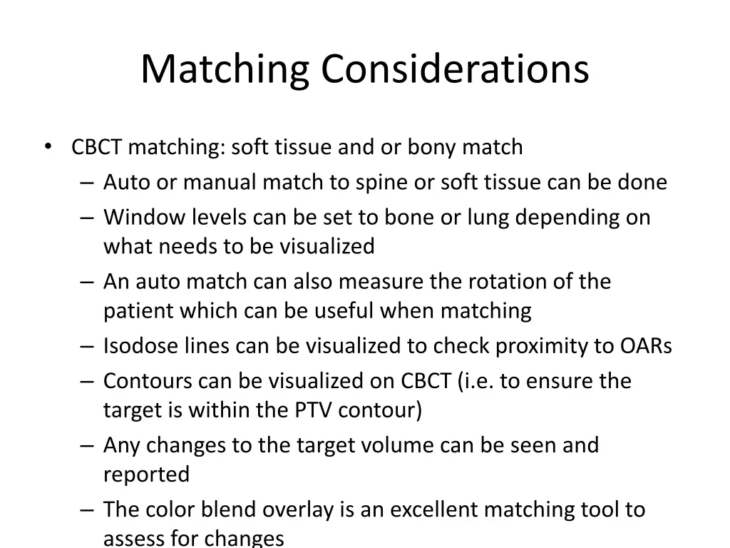 matching considerations 1