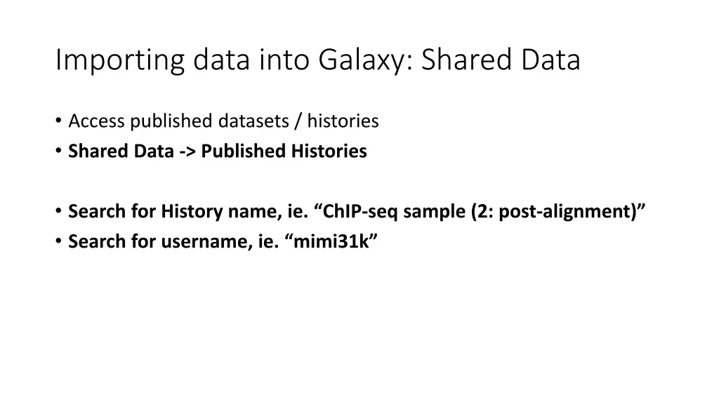 importing data into galaxy shared data