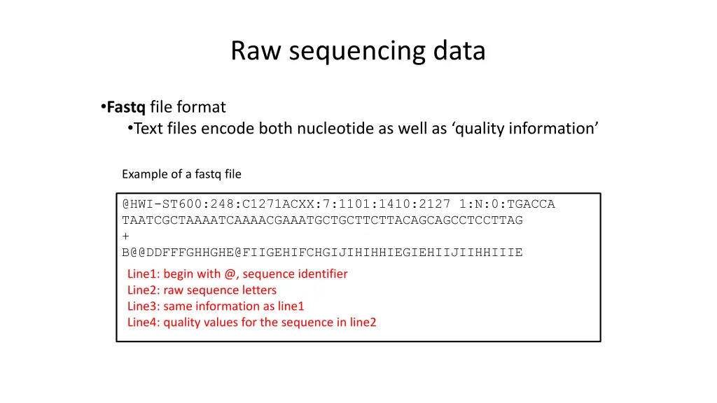 raw sequencing data