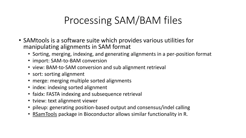 processing sam bam files