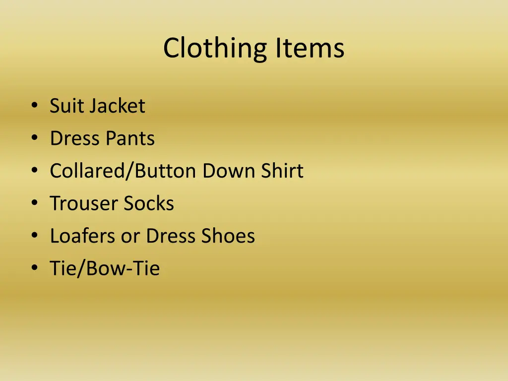 clothing items 1