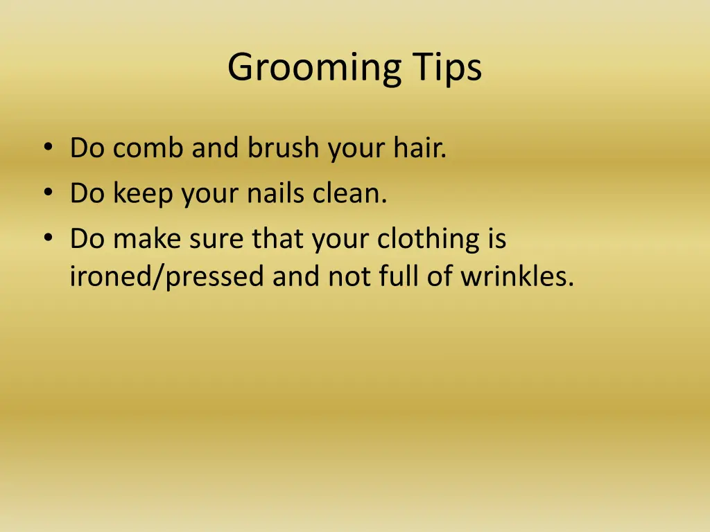 grooming tips