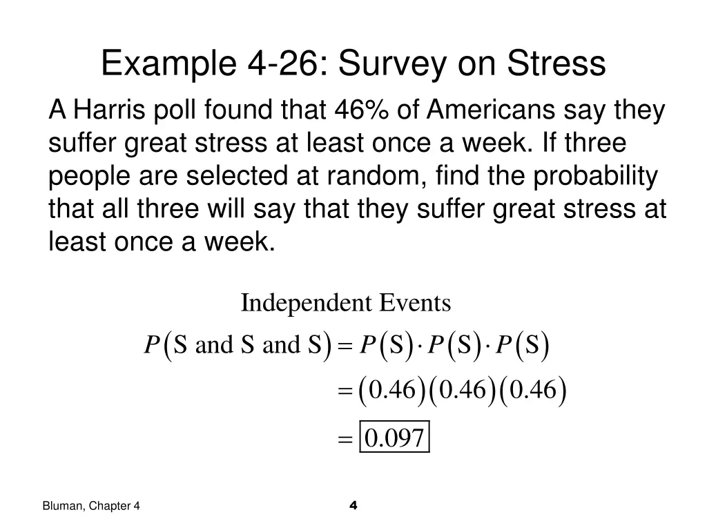 example 4 26 survey on stress a harris poll found