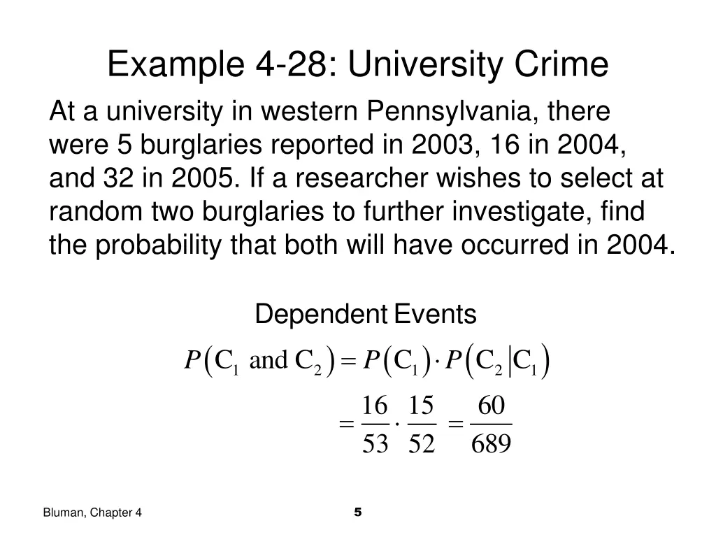 example 4 28 university crime at a university