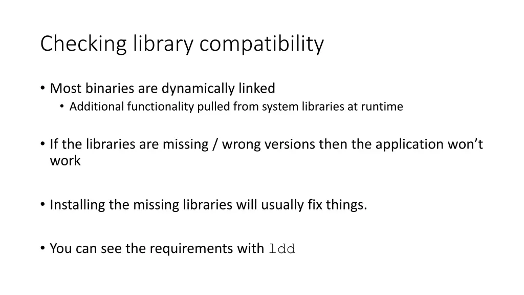 checking library compatibility