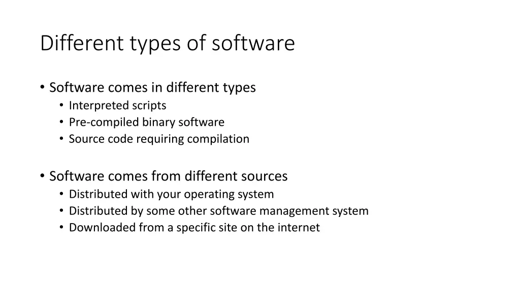 different types of software