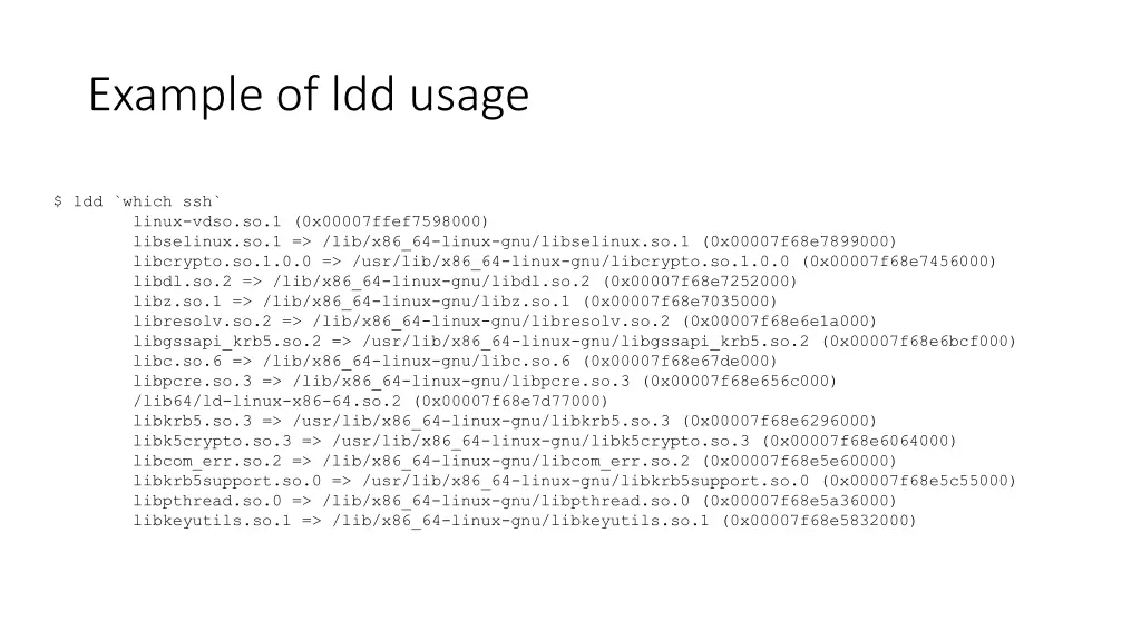 example of ldd usage