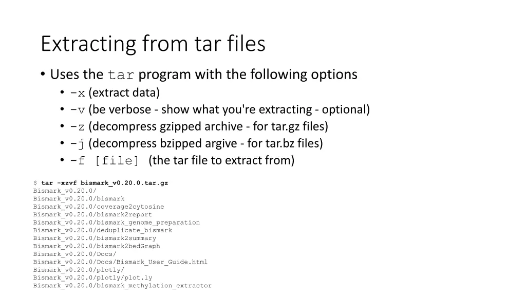 extracting from tar files